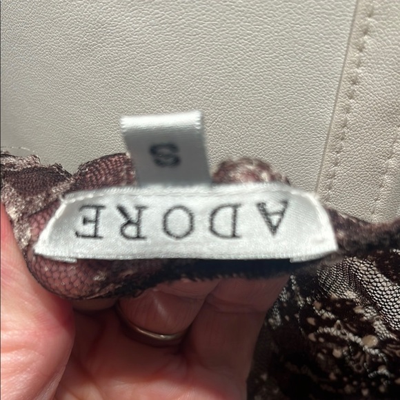 Adore Brown Tan Asymmetrical Gown with Bishop Sleeves - Picture 8 of 16